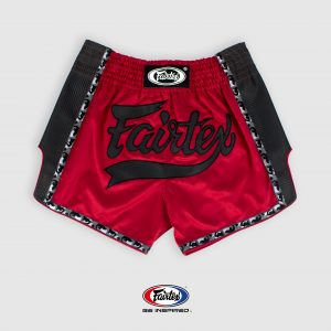 Fairtex -Red/Black Slim Cut Shorts 