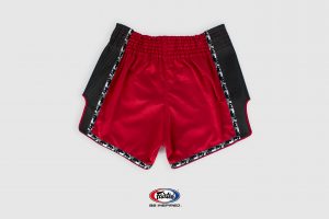 Fairtex Slim Cut Shorts-Red/Black-Back