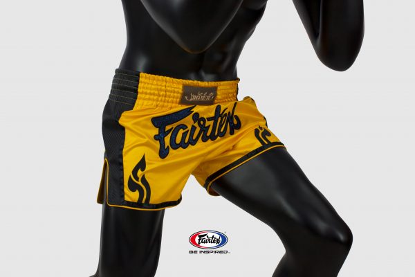 Fairtex Slim Cut Shorts-Yellow and Black