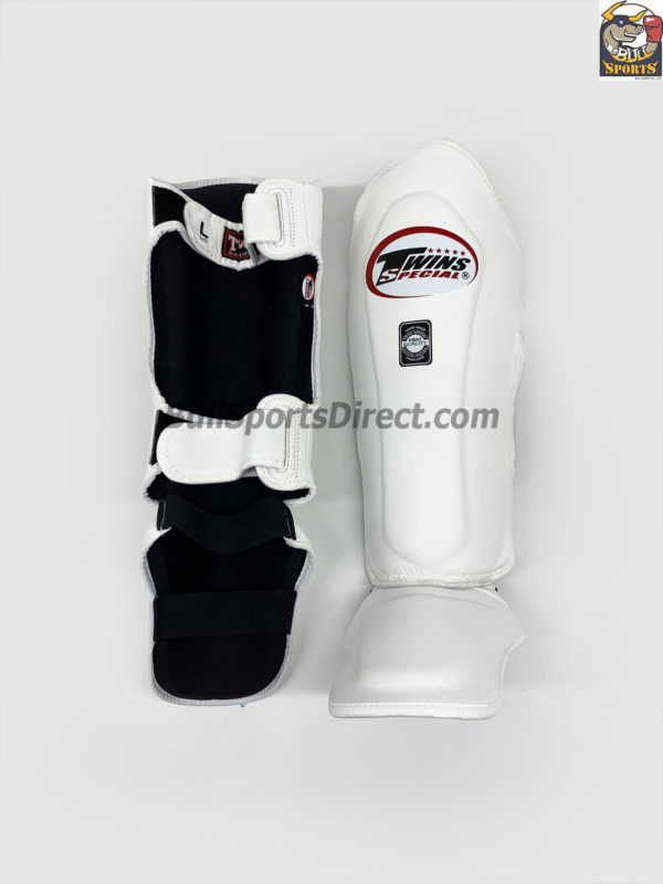 Twins Leather Shin Guards White