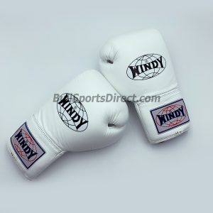 Windy Lace-Up White Boxing Gloves