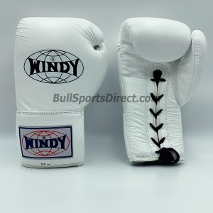 Windy Boxing Gloves Lace Up BGL White Muay Thai Training Gloves