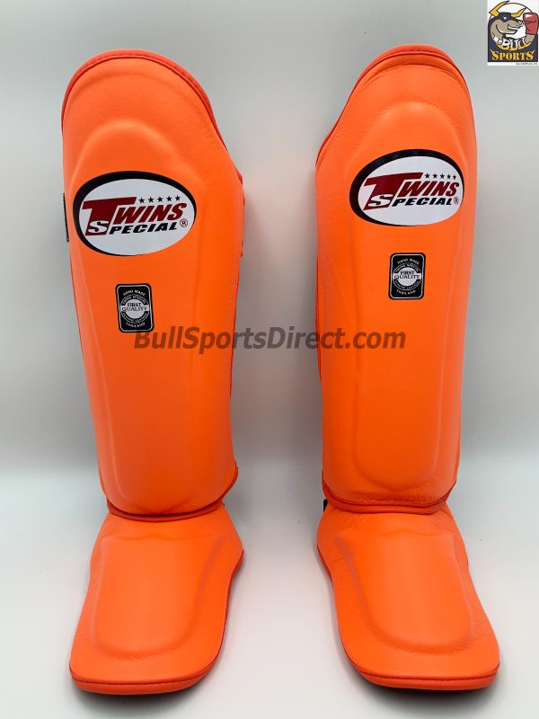 Twins Leather Shin Guards- SGL10-Orange