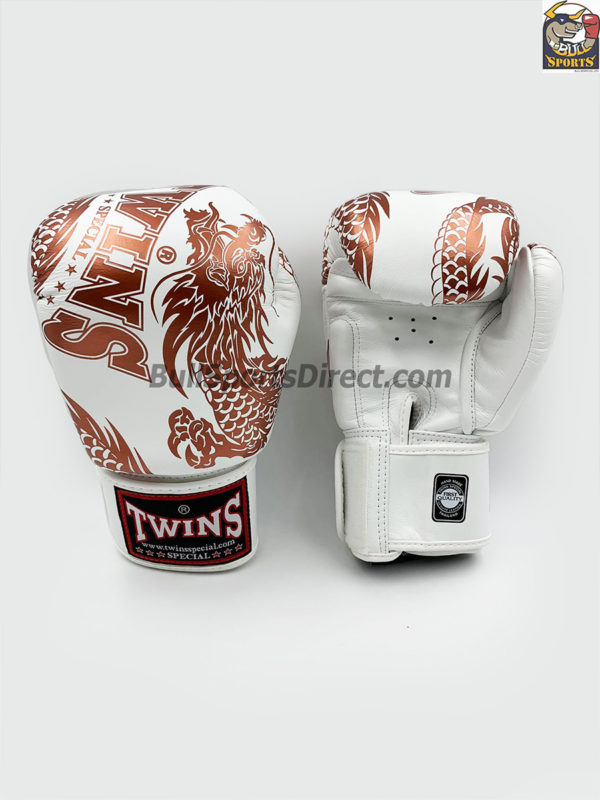 Twins FBGV-49 Copper White Flying Dragon Boxing Gloves