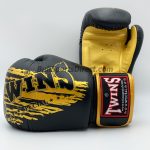 Twins Black Gold Boxing Gloves FBGV-TW3