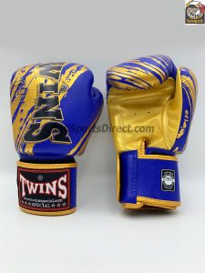 Twins Blue Gold Boxing Gloves FBGV-TW2