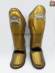Golden and black Top King Muay Thai Shin Pads Empower2