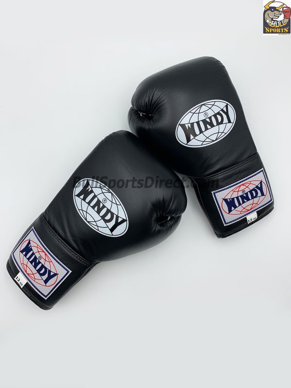 Windy Boxing Gloves BGL Lace Up Black