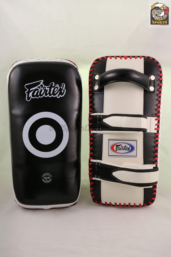 Fairtex Curved Kick Pads- -Black White KPLC2