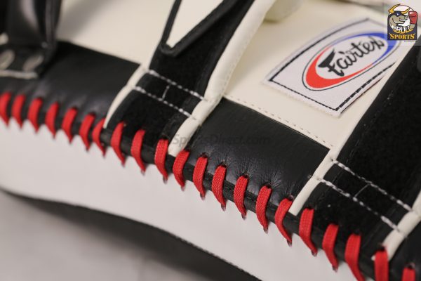 Fairtex-Black White Curved Kick Pads-KPLC2