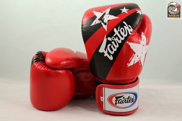 Fairtex Muay Thai Boxing Gloves Limited Edition BGV1 Red Nation Print