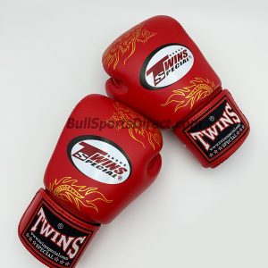 Twins Boxing Gloves-FBGV-6-Dragon Body Red Gold