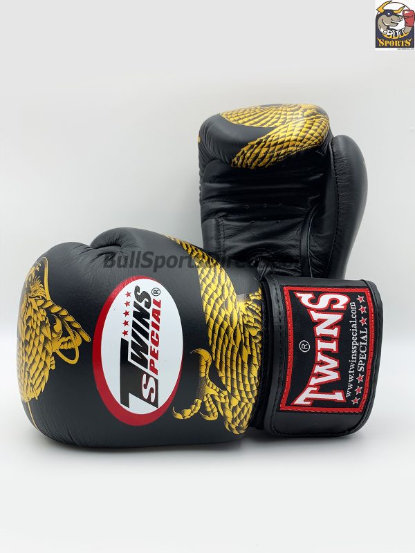 Twins FBGV-23 Dragon Body Black-Gold Muay Thai Boxing Gloves