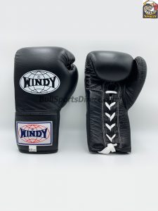 Lace-Up Boxing Gloves - Black