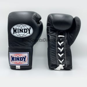 Lace-Up Boxing Gloves - Black