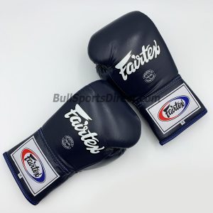 Fairtex Pro Competition Gloves - Locked Thumb Blue Leather