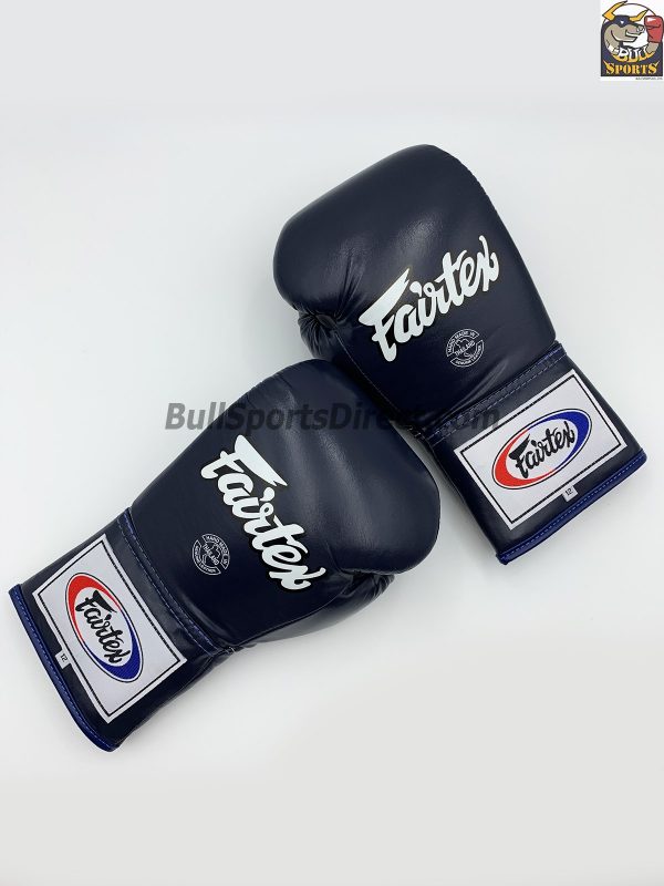 Fairtex Pro Competition Gloves - Locked Thumb Blue Leather