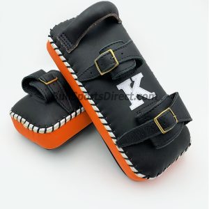 K-Kick Pads- Double Strap-Black Orange