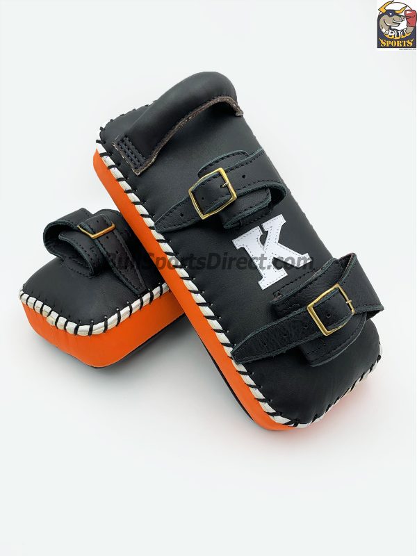K-Kick Pads- Double Strap-Black Orange