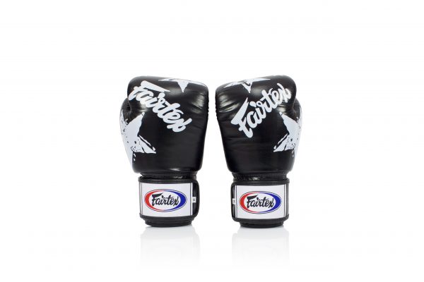 Fairtex BGV1 Boxing Gloves Black Nation Print Tight Fit