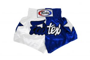 Fairtex Muay Thai Shorts-2 Tones White and Blue