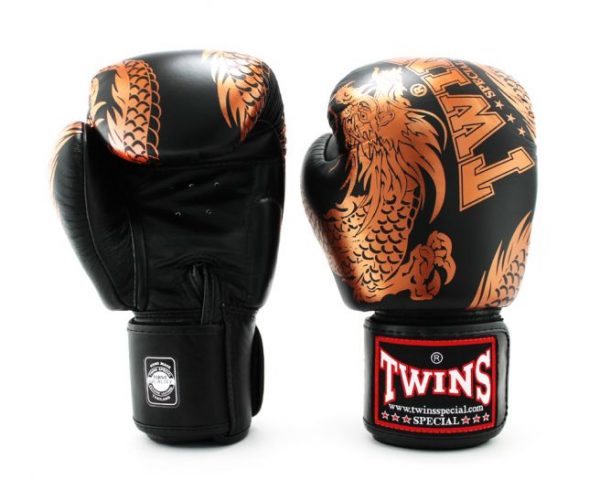 Twins Copper Black Boxing Gloves-FBGV-49