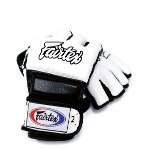 Fairtex FGV17 Double Wrist Wrap Closure MMA Sparring Gloves - White Black Color