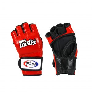 Fairtex Ultimate Combat MMA Gloves with Red Black Open Thumb Loop - FGV12