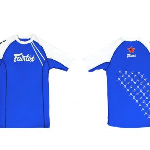 Fairtex Pro Short Sleeves Rashguard-Blue/ White
