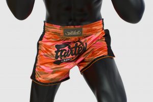 Fairtex Slim Cut Shorts - Orange Camo