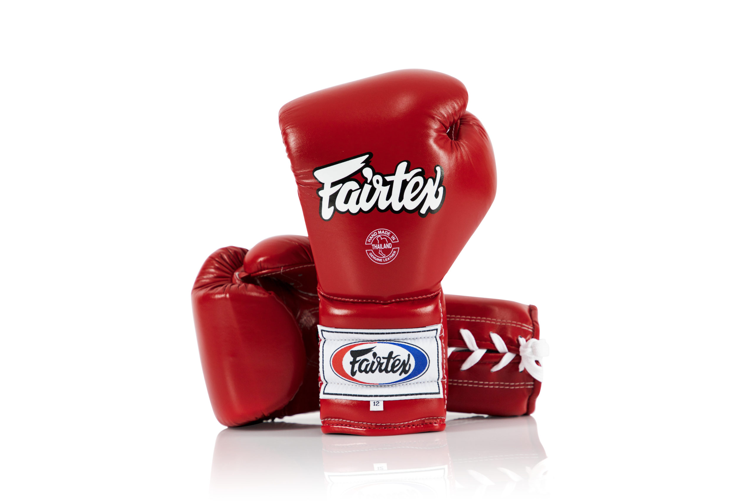 Professional Fight Boxing and training Red Leather gloves with lace up style 