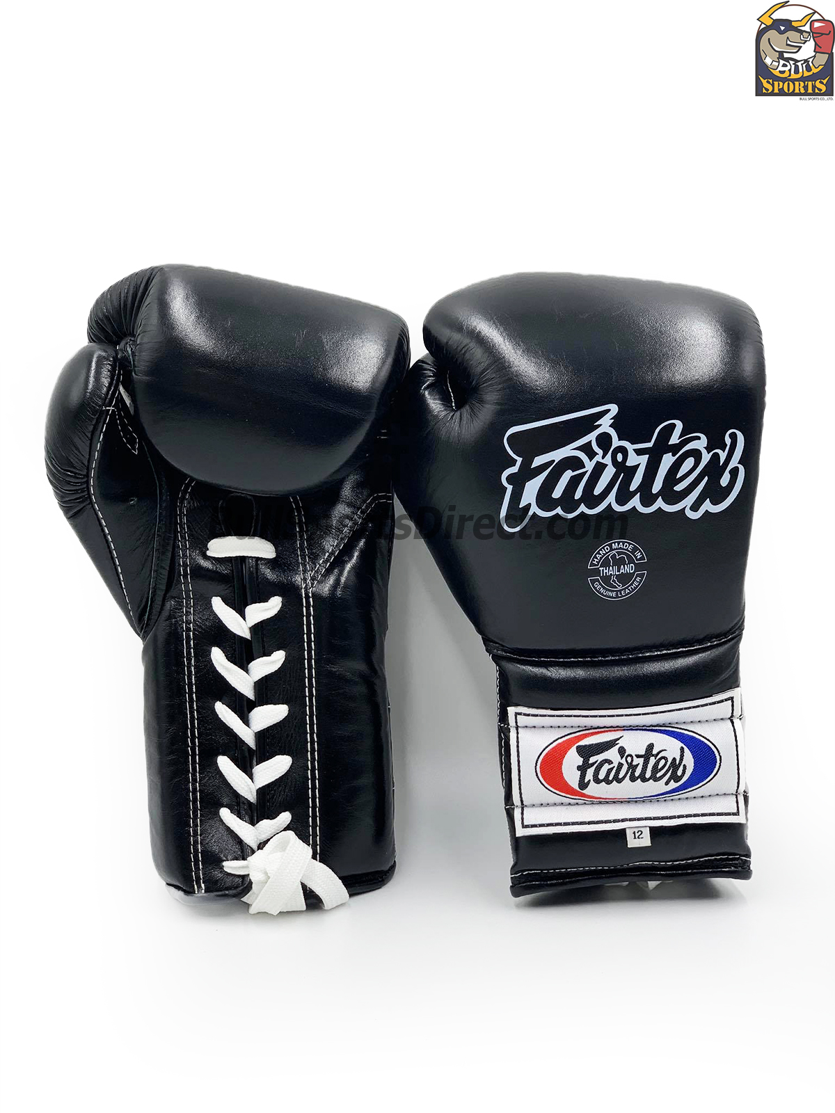 FAIRTEX BGL7 BLACK WHITE MEXICAN STYLE LACE UP BOXING GLOVES MMA K1 
