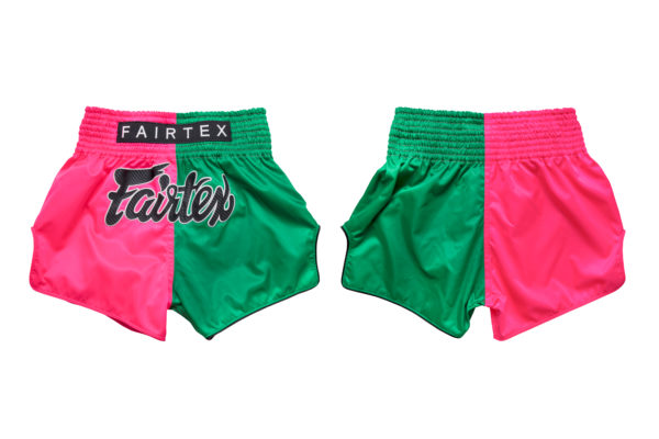 Fairtex Slim Cut Shorts-Pink/Green