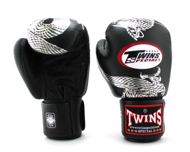 Silver-Black1.jpg Twins Boxing Gloves-FBGV-23-Dragon Body - Image 1