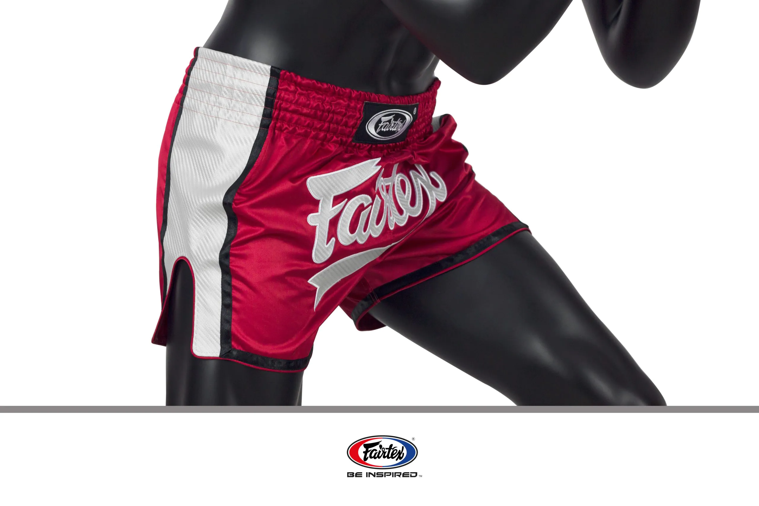 Fairtex - BS1704 - Slim Cut Shorts Fairtex Slim Cut Shorts-Red/White-Front
