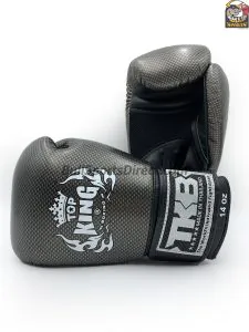 Black and Silver Top King Boxing Gloves Empower02 Top King Boxing Gloves Empower02