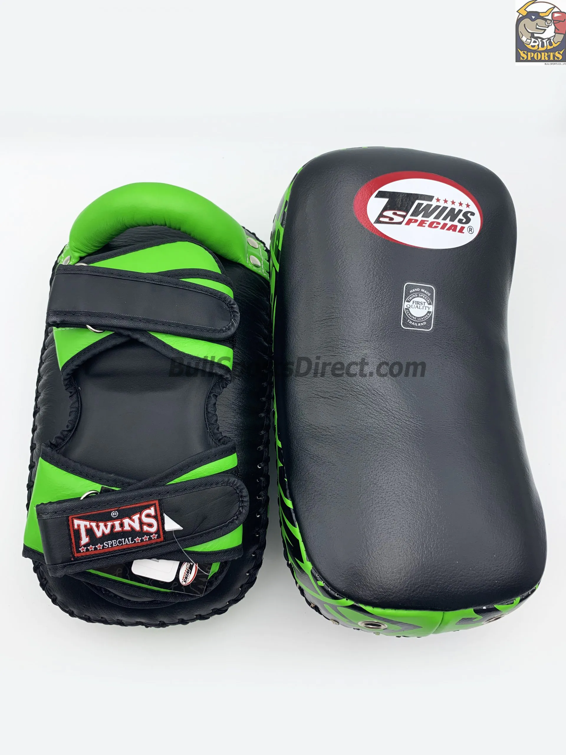 Twins-KPL-12 Deluxe Kicking Pads (19) Twins-KPL12 Kicking Pads-Black Green