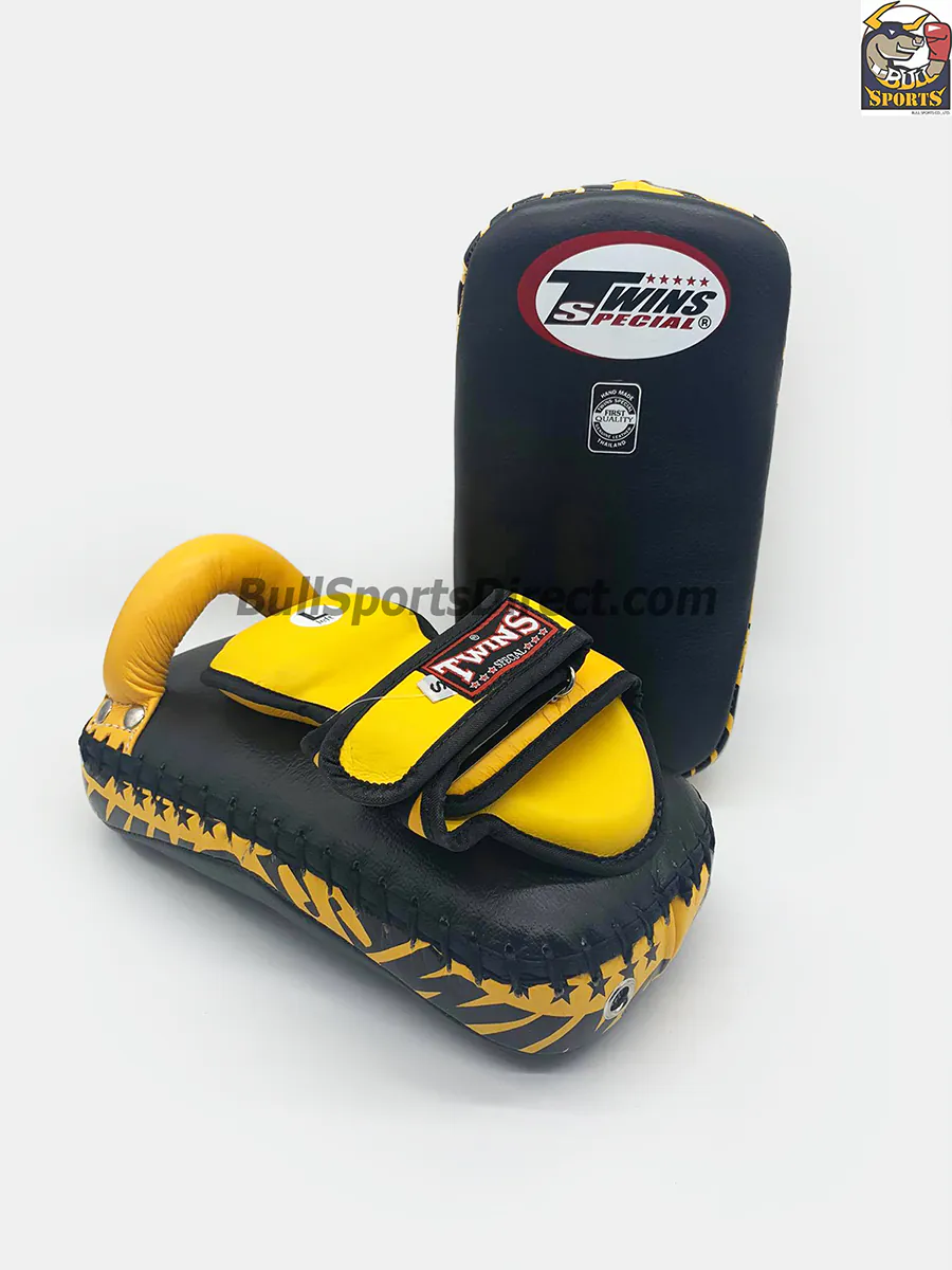 Twins-KPL-12 Deluxe Kicking Pads (41) Twins-KPL12 Deluxe Kicking Pads-Black Yellow