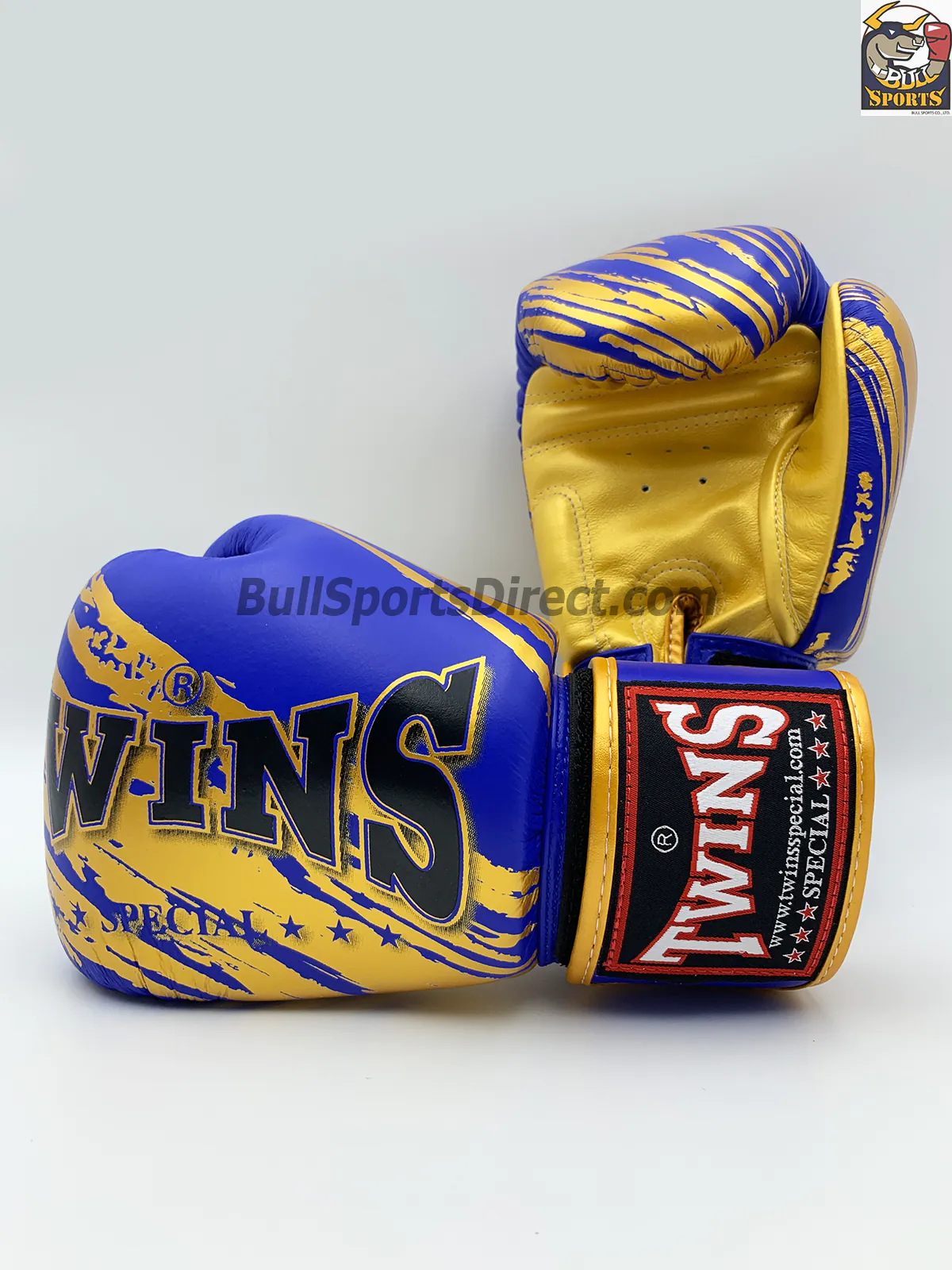Twins Fancy Boxing Gloves FBGV-TW2 Blue Gold (2) Twins FBGV-TW2 Blue Gold Boxing Gloves