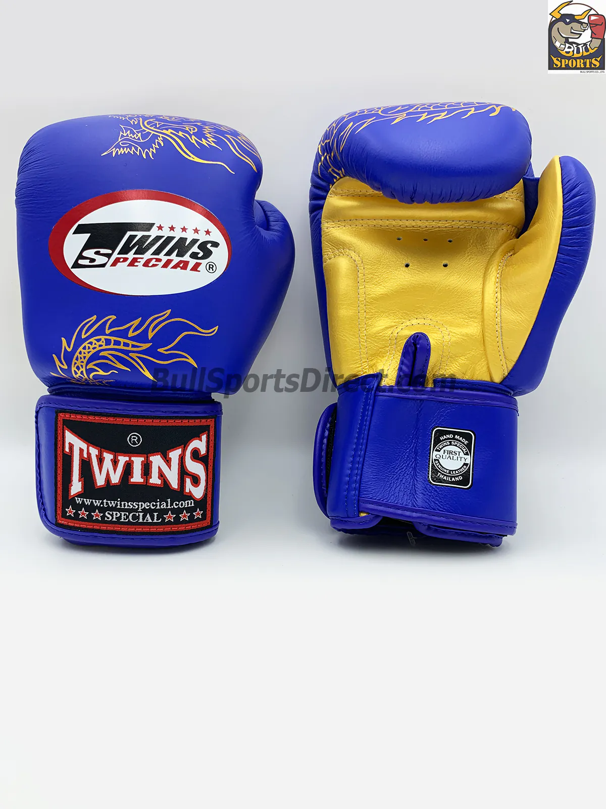 Twins Boxing Gloves-FBGV-6-Dragon Body Blue Gold (3) Twins-FBGV-6-Dragon Body