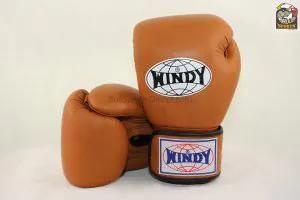 Windy Leather Muay Thai Training Gloves Brown (1) Windy Muay Thai Boxing Gloves BGVH Brown