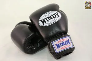 Windy Black Boxing Gloves – BGVH (1) Windy Muay Thai Black Boxing Gloves BGVH