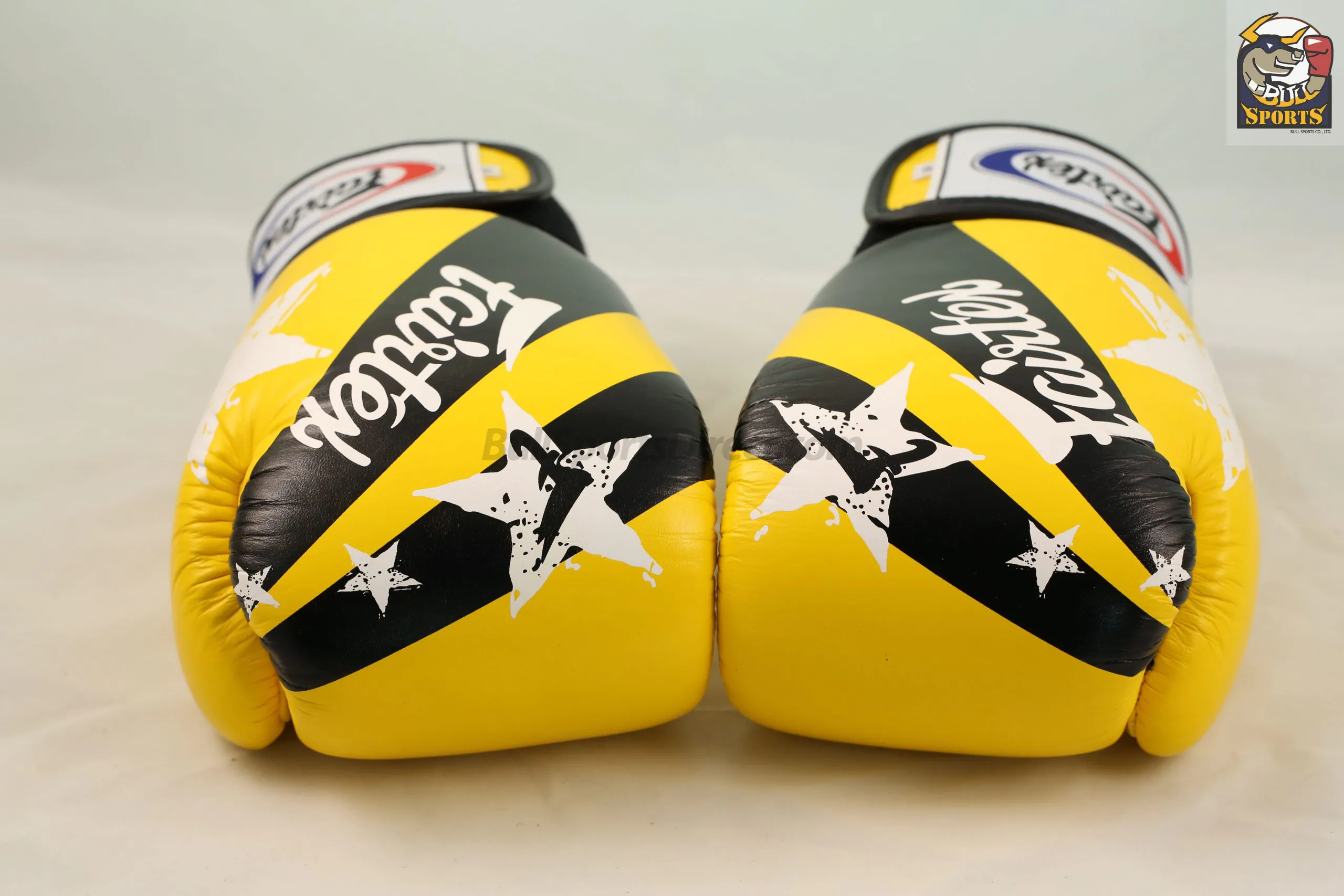 Fairtex BGV1 Yellow Nation (2) Fairtex Boxing Gloves Nation Print Yellow Tight Fit
