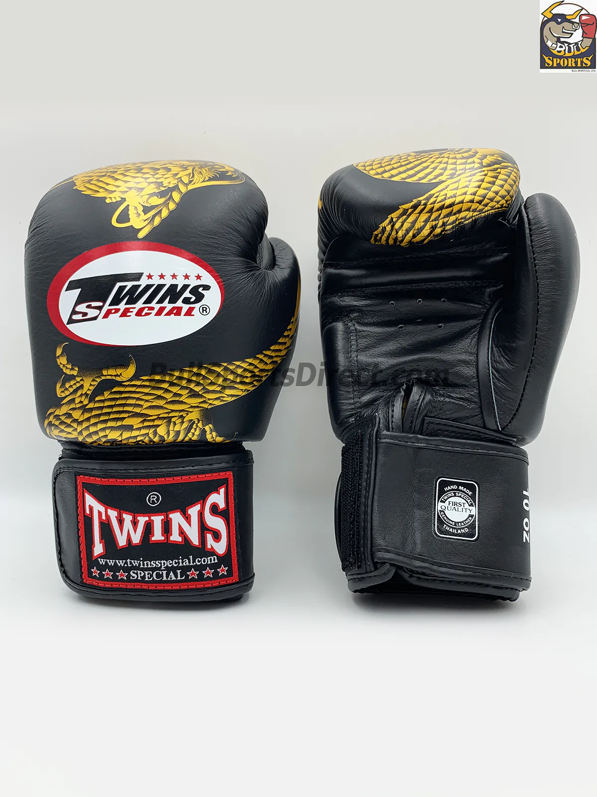 Twins Boxing Gloves-FBGV-23 Black Gold (3) Twins FBGV-23 Dragon Body Boxing Gloves