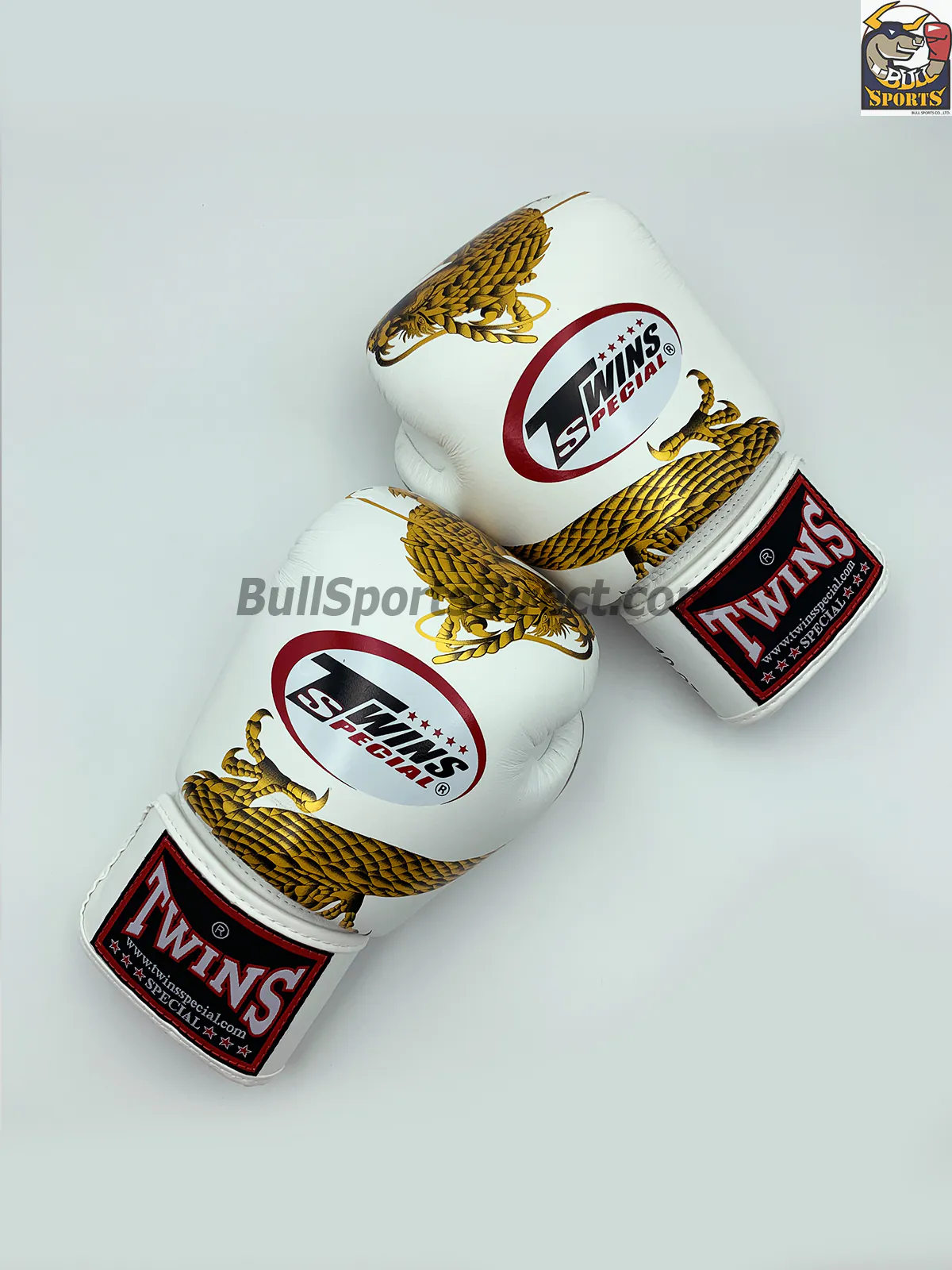 Twins Boxing Gloves FBGV23 White Gold (1) Twins White- Gold Dragon Body Boxing Glove FBGV23
