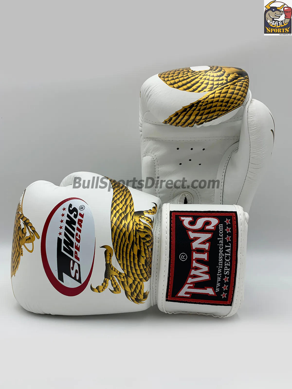 Twins Boxing Gloves-FBGV-23 Dragon Body White-Gold (2) Twins FBGV23 White-Gold Dragon Body