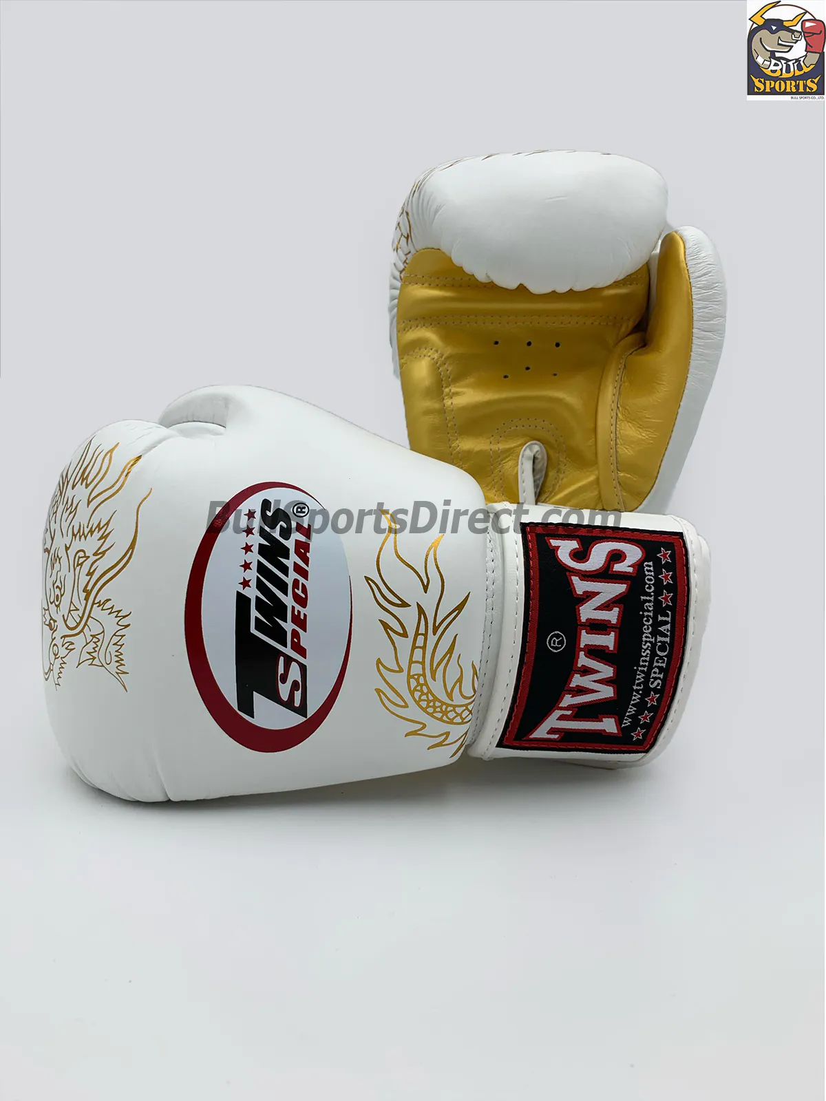 Twins Boxing Gloves-FBGV-6-Dragon Body White Gold (2) Twins FBGV-6-Dragon Body White Gold