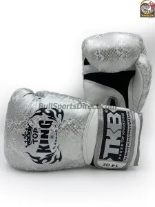 White and Silver Top King Boxing Gloves Super Snake Top King Boxing Gloves Super Snake Air