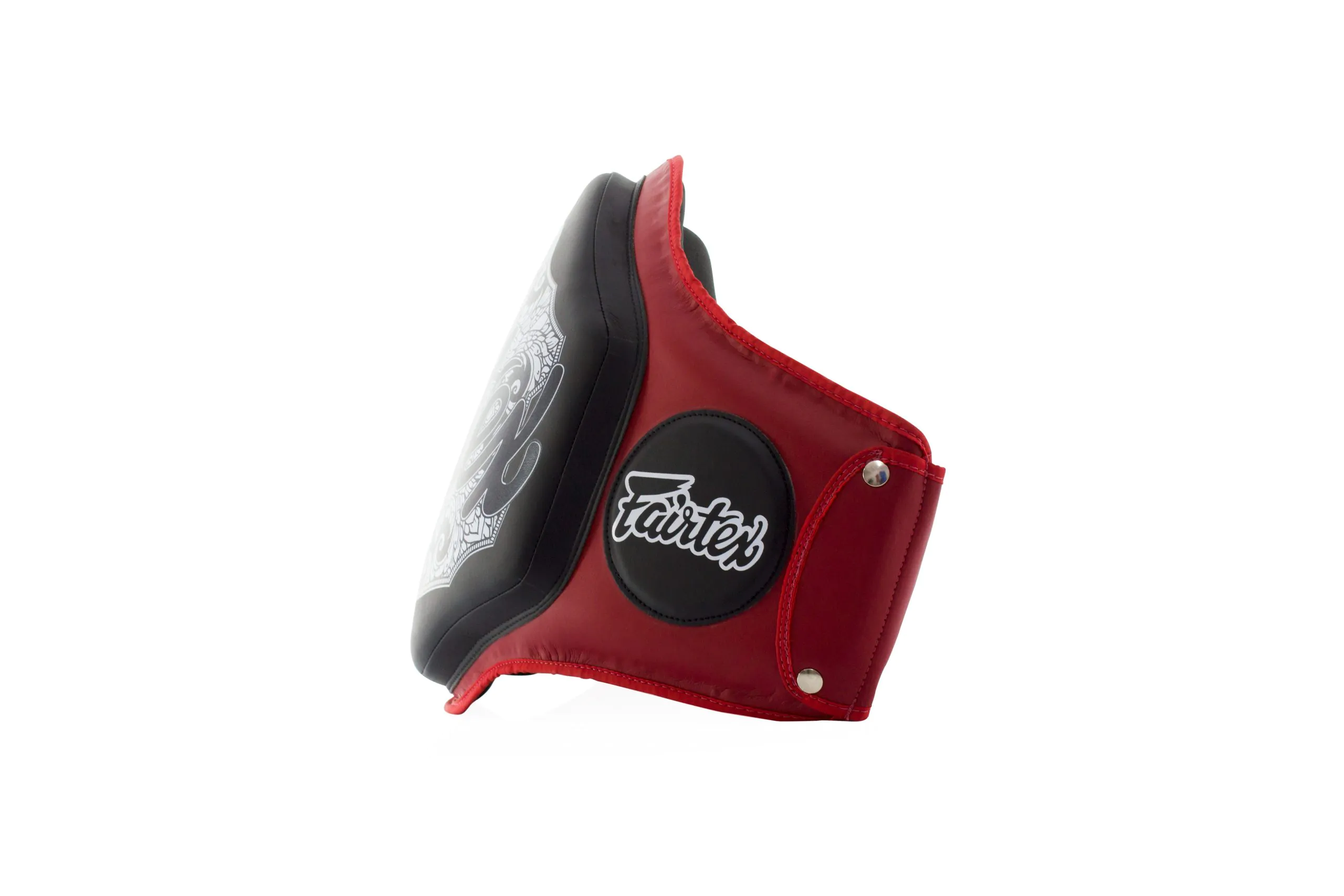Fairtex-BPV3 Belly Pad Red Black (1) Fairtex Belly Pad Red Black-BPV3