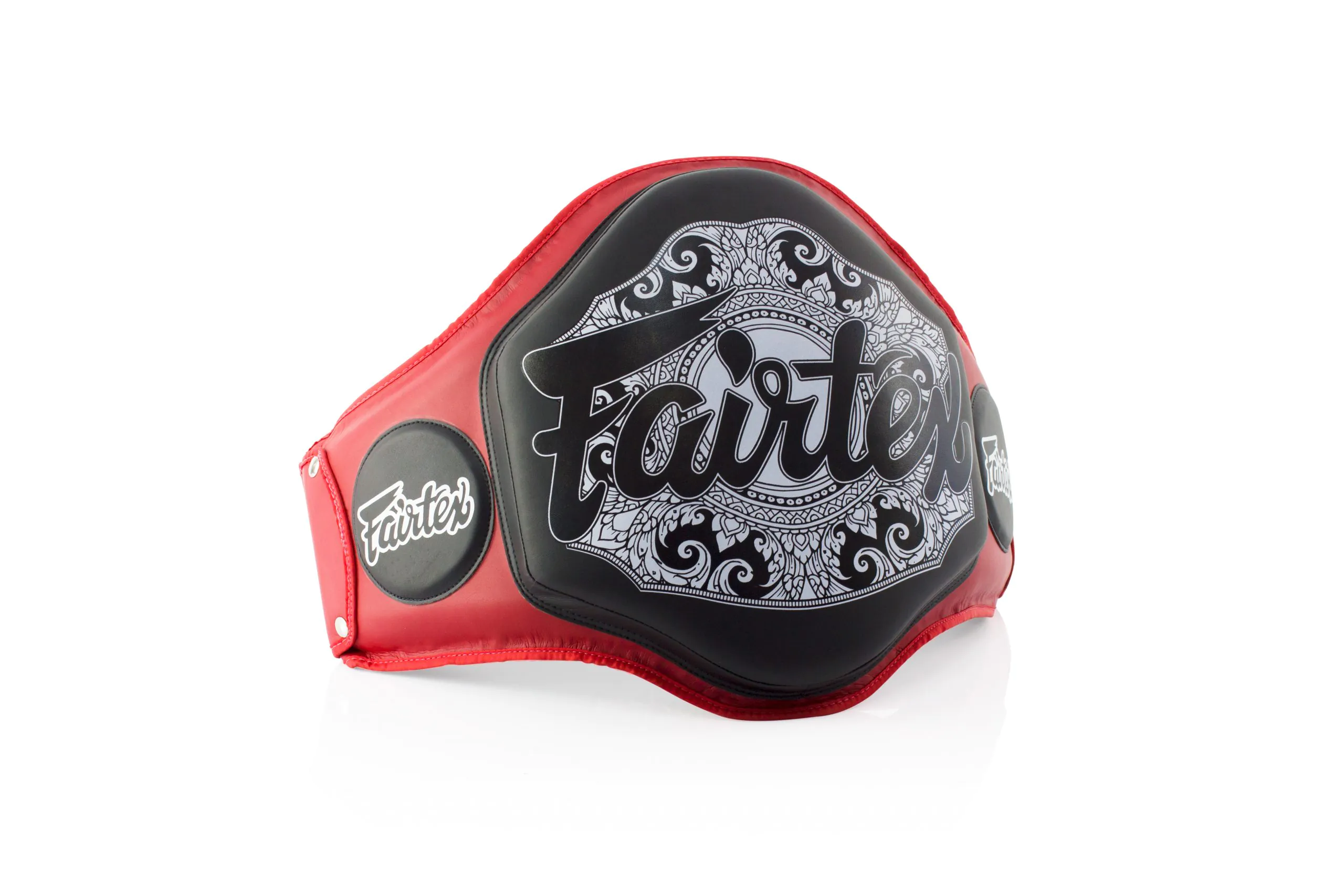 Fairtex-BPV3 Belly Pad Red Black (3) Fairtex Belly Pad BPV3 Red Black